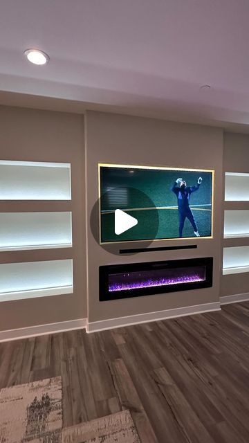 Quartz Fireplace Wall With Tv, Modern Media Wall Living Room, Built A Fireplace, Cabinet On Side Of Fireplace, Media Wall Ideas With Electric Fireplace, How To Build Fireplace Tv Wall Modern, Custom Tv Wall Unit With Fireplace, In Wall Tv Built Ins, Media Wall Wallpaper