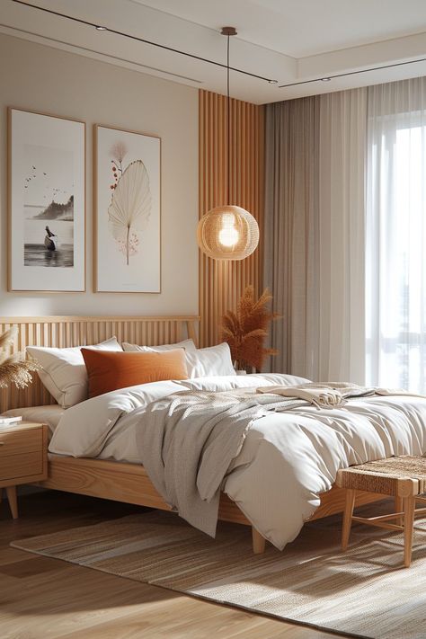 Triangle Bedroom Layout, Bedroom Inspirations Scandinavian, Scandinavian Bedroom Color, Scandanavian Interiors Bedroom, Modern Scandinavian Bedroom, Scandinavian Bedroom Ideas, Scandanavian Interiors, Bedroom Nordic Style, Scandinavian Interior Bedroom