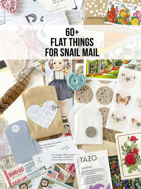 Fun Penpal Ideas, Things To Send In The Mail, Grandparent Pen Pal Ideas, Things To Mail In An Envelope, Flat Things To Send In The Mail, Small Mailable Gifts, Fun Things To Send In The Mail, Fun Things To Mail, Snail Mail Gifts Ideas