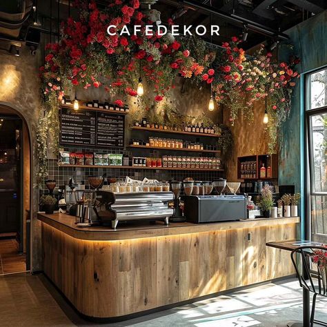 Urban Coffee Shop Design, Small Cafe Kitchen Design, Italian Cafe Interior Design, Coffee Shop Vibes Aesthetic, Spanish Style Coffee Shop, Cafe Bistro Design, Cafe Interior Design Cozy, European Coffee Shop, Moody Coffee Shop