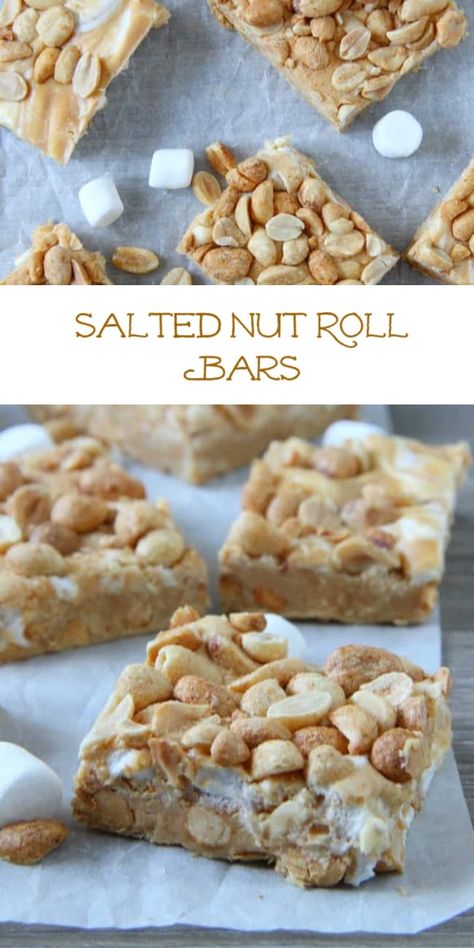 Salted Peanut Marshmallow Bars, Salted Nutroll Bars, Salted Nut Bars Recipe, No Bake Squares And Bars Recipes, Salted Peanut Bars, Chewy Nutty Squirrel Bars 12 Tomatoes, Salted Nut Roll Recipe, Do Nothing Bars, Peanut Butter Bits Cracker Candy