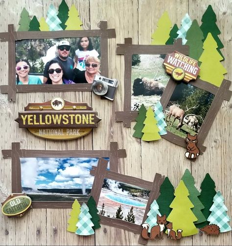 Nature Scrapbook Layouts, Waterfall Scrapbook, Outdoors Scrapbook Layouts, Camping Scrapbook Layouts, Nature Scrapbook, Camping Scrapbook, Scrapbook Planning, Travel Scrapbook Pages, Scrapbook Design Layout