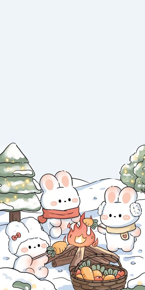 Christmas Wallpaper Ipad, Christmas Wallpaper Iphone Cute, December Wallpaper, Cocoppa Wallpaper, Xmas Wallpaper, Iphone Wallpaper Kawaii, Kawaii Christmas, Bunny Wallpaper, Christmas Phone Wallpaper