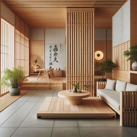 Contemporary Japanese Interior Design Slanted Roof Interior, Japan House Modern Japanese Style Interior Design, Asian Apartment Aesthetic, Japanese Design Interior, Minimalism Home Interior, Contemporary Japanese Interior, Nordic Design Interior, Traditional Japanese House Interiors, Japanese Modern Interior