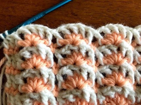 how to crochet the peaches and cream stitch Peaches And Cream, Crochet Goodies, Learn How To Crochet, V Stitch, Peaches N Cream, Crochet Stitches Patterns, Cream And Sugar, How To Crochet, Learn To Crochet