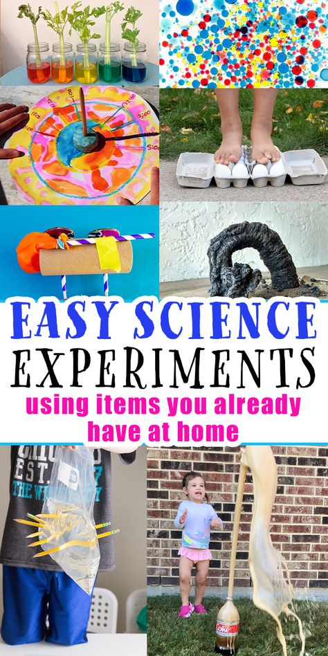 30 Easy Science Experiments for Kids Using Items You Already Have At Home - Happy Toddler Playtime Household Science Experiments, Stem At Home, Easy Science Experiments At Home, Fun Kid Experiments At Home, Toddler Science Experiments At Home, Kids At Home Science Experiments Fun, Easy Kids Science Experiments At Home, First Grade Science Experiments At Home, Kids Easy Science Experiments