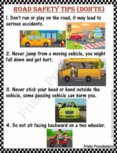 Home Safety Worksheets For Preschool, Road Safety Poster Ideas, Traffic Rules For Kids, Safety Rules On Road, Safety Rules At School, Road Signals, Teaching Pictures, Road Safety Tips, Road Safety Poster