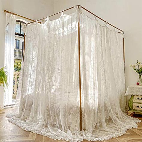 Gorgeous canopy. Feels like a fairy tale. Curtain Canopy, Canopy Bedroom Sets, Rooms Decoration, Bed Net, Canopy Bed Curtains, Wedding Bedroom, Canopy Curtains, Canopy Bedroom, Lace Bedding