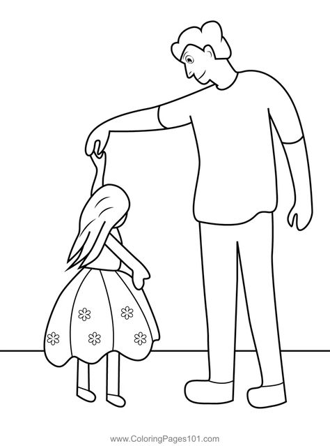 Daughter Coloring Pages, Father And Daughter Dancing, Dad Drawing, Letter A Coloring Pages, Coloring Pages Ideas, About Father, Daddy And Daughter, Pages Ideas, Father And Daughter Love