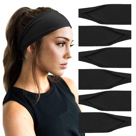 PRICES MAY VARY. 【Great Material】SOFT STRETCHY FABRIC, this women running headband is crafted from cotton polyester and spandex blend fabric, lightweight and stretchy, offering excellent performance for wicking, durability and abrasion resistance. This yoga headband delivers a supportive fit for all sports need. 【Fit Most Sizes】Our Boho headbands measures 8.6"/22cm in length and 3.5"/9cm in width; wide female sweat-wicking headbands fit most sizes, very soft and stretchy. Vintage design fitness Hair Yoga, Short Long Hair, Sports Hair, Ikat Kepala, Lazy Day Hairstyles, Women's Headbands, Yoga Hair, Reversible Headband, Lazy Hairstyles