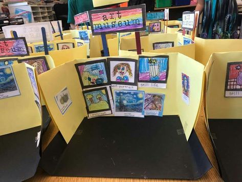 Mini art museums Mini Art Museum Project, Mini Museum Art Project, Tab Art, Mini Museum, Art Centers, Art Showcase, Art Camp, Art Museums, Classroom Projects