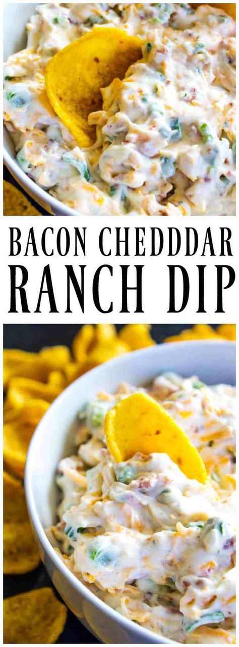 Bacon Cheddar Ranch Dip - A Dash of Sanity Cheddar Bacon Ranch Dip, Bacon Cheddar Ranch Dip, Cheddar Ranch Dip, Chip Dips, Bacon Ranch Dip, Cheddar Dip, Ranch Dip Recipe, Chips Dip, Diy Easy Recipes