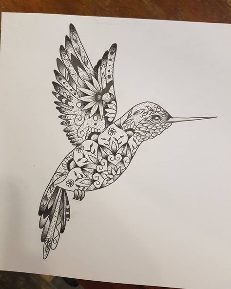 Mandala hummingbird ready for a friend  #art #drawing #design #tattoodesign #tattoo #hummingbird #hummingbirdtattoo #mandalahummingbird… Mexican Bird Tattoo, Ornamental Tattoo Design Sleeve, Friend Art Drawing, Chloe Tattoo, Hummingbird Tattoo Black, Colorful Hummingbird Tattoo, Mandala Bird, Hummingbird Flower Tattoos, Tattoo Hummingbird