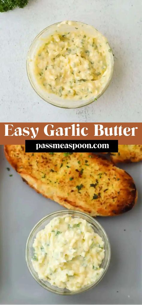 This delicious garlic butter is easy to make, and you’ll want to spread it on everything from baguettes to steak! This recipe is a simple way to elevate a dinner table staple. Garlic Butter Spread, Easy Garlic Butter, Eat More Fruit, Homemade Garlic Butter, Garlic Spread, Fruit And Veggies, Art To Make, Steak Butter, Steak And Seafood