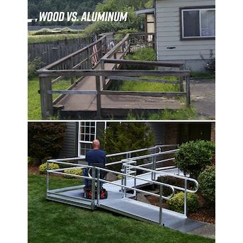 EZ-ACCESS Pathway 3G 8-ft x 36-in Aluminum Solid Entryway Wheelchair Ramp in the Wheelchair Ramps department at Lowes.com Portable Ramps, Wheelchair Ramp, Unique Features, Military Discounts, Solid Surface, Wheelchair, Interior And Exterior, In The Heights, Entrance