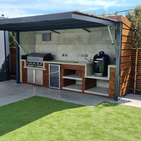 Garden Bbq Area, Bbq Area Ideas, Bbq Shed, Backyard Goals, Small Outdoor Kitchens, Outdoor Bbq Area, Outdoor Grill Station, Outdoor Barbeque, Villain Outfits