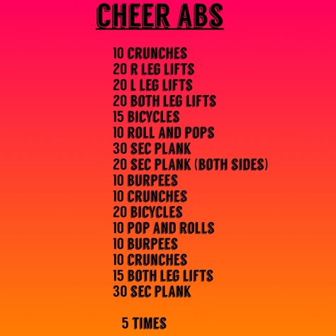 Here’s the workout you need to do to get those cheerleaders abs! #workout  #absworkout #cheerleading #dance Cheer Abs, Cheer Flexibility, Cheer Stretches, Cheerleading Tips, Cheerleading Workouts, Workout Underarm, Cheer Workouts, Month Workout, Dancer Workout