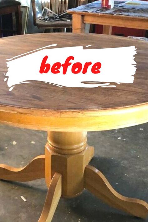 Diy Table Redo, Painted Wooden Dining Table, Round Dining Table Paint Ideas, Repaint Wood Table, How To Refinish A Table Farmhouse Style, Table Finishing Ideas, How To Paint A Table Farmhouse Style, Painting Farmhouse Table, Repurposed Table Ideas