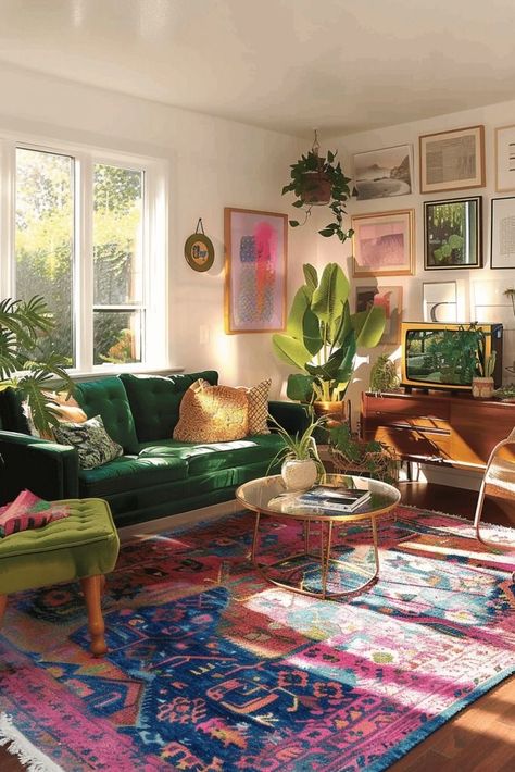 Funky Living Room, Maximalist Living Room, Funky Living Rooms, Deco Studio, Colourful Living Room, Eclectic Living Room, Apartment Decor Inspiration, Style Deco, Spare Bedroom