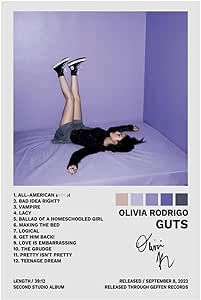 BAON Olivia Poster Rodrigo Guts Album Cover Posters Decorative Painting Canvas Wall Posters 12x18inch(30x45cm) Guts Album Cover, Olivia Poster, Posters For Room Aesthetic, Bedroom Decor Posters, Posters For Room, Painting Canvas Wall, Decor Posters, Life Quality, Artwork Gifts