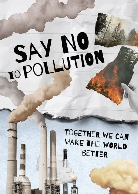 Stop pollution, editable poster template psd | premium image by rawpixel.com / Sasi Stop Air Pollution Poster, Pollution Poster Ideas, Stop Pollution, Environmental Concerns Poster, Advocacy Poster About Environment, Environment Pollution Poster, Pollution Control Poster, Air Pollution Slogan, Quotes About Pollution