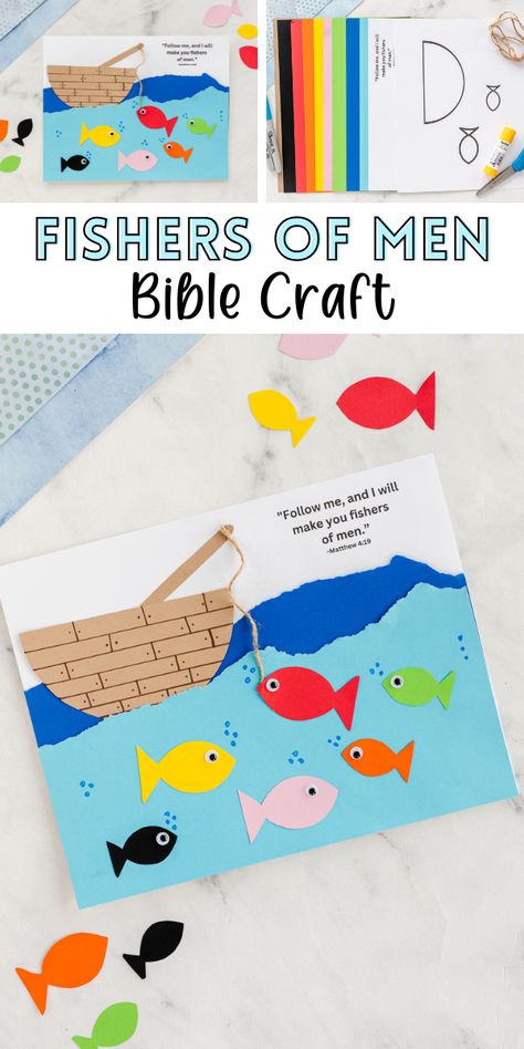 This Fishers of Men Bible craft is a perfect activity to pair with a Sunday school lesson or an at home Bible lesson! With minimal supplies like paper, string and googly eyes this craft can be completed in less than 30 minutes! Easy Summer Crafts For Kids, Sunday School Lessons For Kids, Card For Love, 2024 Beach, Bible Crafts Sunday School, Fishers Of Men, Kids Sunday School Lessons, Life Activities, Bible Story Crafts