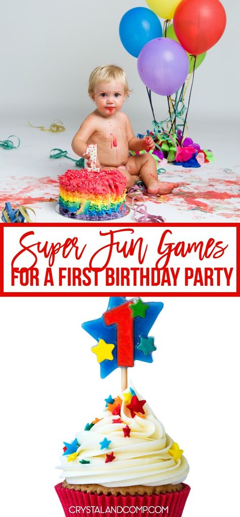 First Birthday Party Games and Activity Ideas that are perfect for your budget! #birthdayparties #firstbirthdayparty #firstbirthday #firstbirthdayideas #birthday #firstbirthday #happybirthday #crystalandcomp First Birthday Indoor Activities, First Birthday Party Activities For Adults, 1st Birthday Party Activities Outdoor, One Year Old Party Activities, First Birthday Games For Kids, Baby Birthday Party Activities, Baby Birthday Activities, Photobooth Ideas Birthday, 1st Birthday Activities