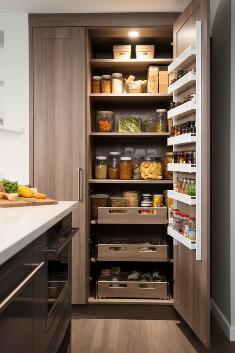 12 Small Pantry Ideas to Make the Most Out of Tight Spaces | Architectural Digest Small Pantry Ideas, Small Kitchen Pantry, House Pantry, Kitchen Storage Space, Pantry Remodel, Kitchen Cupboard Designs, Pantry Shelving, Small Pantry, Kitchen Organization Pantry