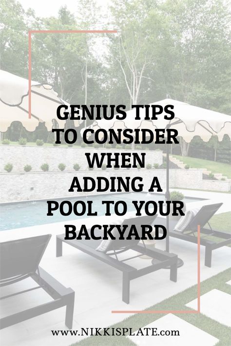 Backyard Pool Placement, Pool Deck Inground Pools, Pools On Side Of House, Steps To Pool Area, Water Features Pool, Inground Pool Must Haves, Swimming Pool On Sloped Yard, Pool Landscaping Rectangle, Spool Pool Cost