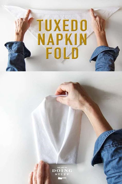 Beans Toast, Towel Folds, Fold A Napkin, New Years Dinner Party, Diy Napkin Folding, Napkin Folding Tutorial, Fancy Napkin Folding, Christmas Napkin Folding, Charity Sewing