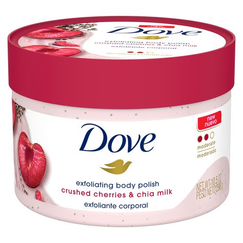 Cherry | dove Search | Dove Dove Body Polish, Chia Milk, Dove Body Scrub, Dove Body Wash, Body Hygiene, Shower Skin Care, Body Polish, Body Care Routine, Shower Routine