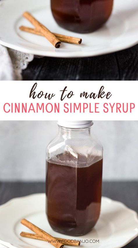 cinnamon simple syrup with cinnamon sticks Starbucks Syrups, Chai Simple Syrup, Chai Syrup Recipe, Chai Syrup, Homemade Coffee Syrup, Simple Syrup Recipe, Cinnamon Simple Syrup, Chai Spices, Creamer Recipe