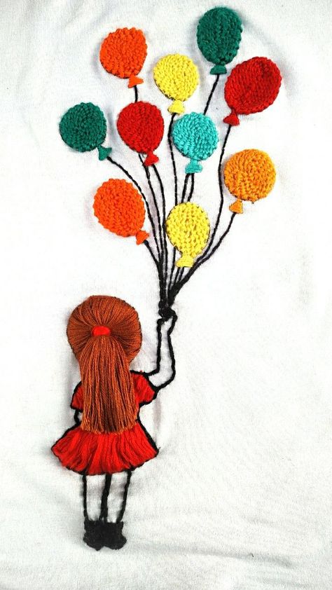 Danka Work, Doll Embroidery Design, Simple Doll, فن الرسم بالمسامير, Embroidery Hoop Art Diy, Simple Hand Embroidery Patterns, Digital Embroidery Patterns, Diy Embroidery Designs, Simple Embroidery Designs