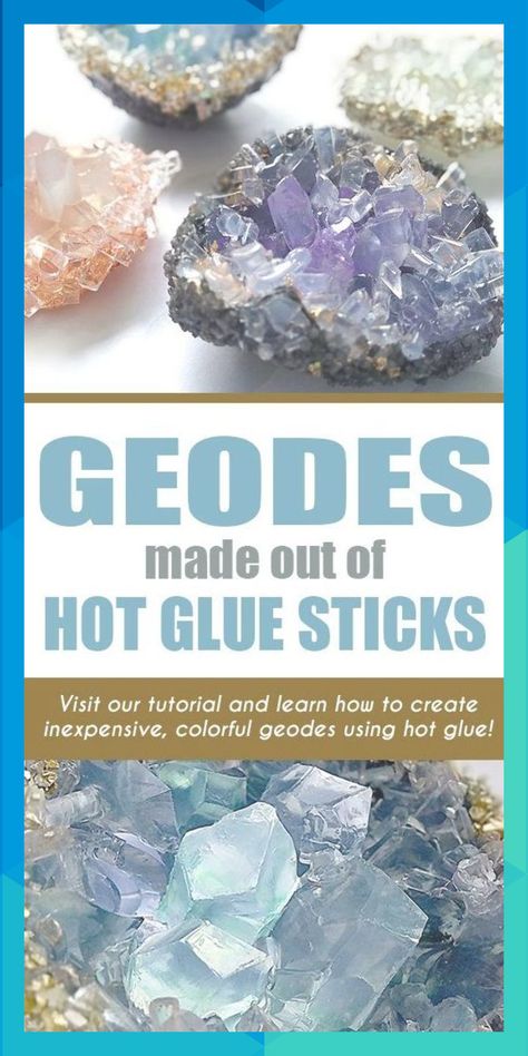 Make captivating geodes out of clear hot glue sticks and hot glue - in minutes! Visit the AdTech blog to learn how to make your own hot glue stick crystals and geodes - plus many more amazing projects! #hotglue #gluegun #gluesticks #geodes #crystals #adtech #thisishotglue #thestudio #marcia37144 Crafts With Hot Glue, Hot Glue Sticks, Crafts For The Home, Glue Stick Crafts, Crafts For Teens To Make, Diy Event, Crafts For Boys, Butterfly Crafts, Easy Craft Projects