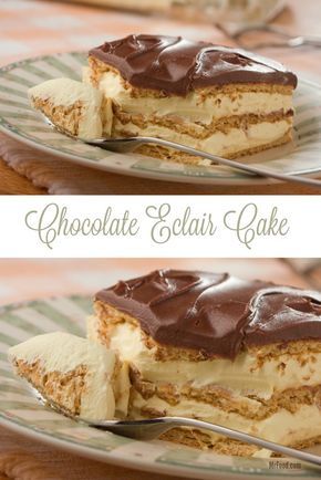 You just need 5 ingredients to make this delectable cake! Slice Of Heaven Cake, Heaven Cake Recipe, Chocolate Eclair Dessert, Heaven Cake, Eclairs Dessert, Eclair Cake Recipes, Chocolate Eclair Cake, Magic Chocolate, Chocolate Eclairs