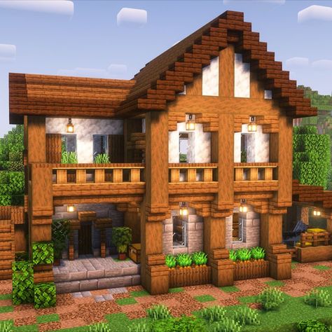 A small survival starter house! Exterior designed by @waffle_builds on Instagram, with an interior and tutorial by me! Minecraft House Ideas Survival, Simple Minecraft House, Modern Minecraft House, House Ideas Minecraft, Big Minecraft Houses, Minecraft Small House, Minecraft Medieval House, Modern Minecraft, Modern House Minecraft