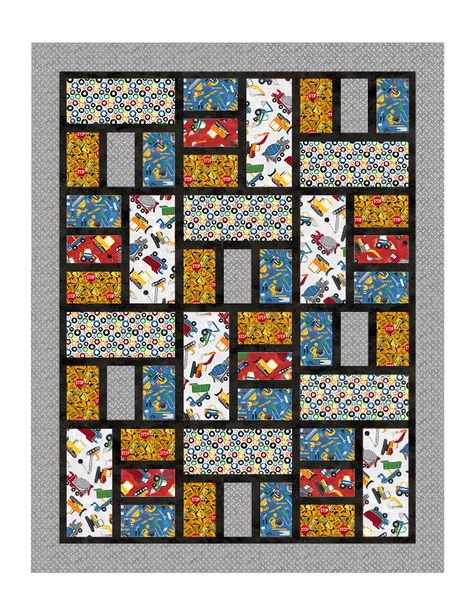 Colchas Quilting, Lap Quilt Patterns, Big Block Quilts, Quilting Designs Patterns, Scrappy Quilt Patterns, Quilt Square Patterns, Construction Zone, Scrap Quilt Patterns, Lap Quilts