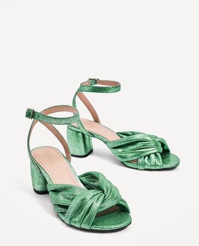 MEDIUM-HEELED SANDAL WITH KNOT-New in-SHOES-WOMAN | ZARA United Kingdom Zara Sandals, Block Sandals, Shoe Shine, Occasion Shoes, Leather Slide Sandals, Vegan Shoes, Zara Shoes, Mary Jane Shoes, Block Heels Sandal