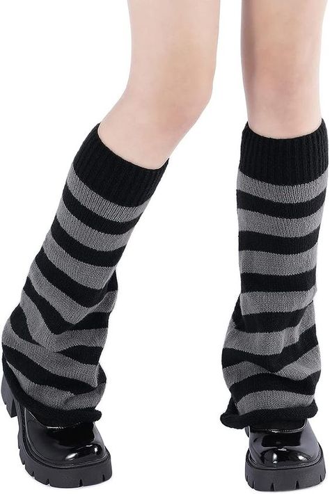 Cute Leg Warmers, Cute Leg, Kawaii Leg Warmers, Black Leg Warmers, Harajuku Goth, Y2k Kawaii, Goth Accessories, Knit Leg Warmers, Y2k Goth