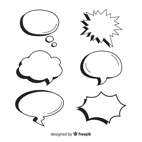 Pack of empty speech bubbles for comics | Free Vector #Freepik #freevector #design Comic Bubble, Journal Elements, Create A Comic, Word Bubble, Photoshop Backgrounds Free, Doodle Notes, Text Bubble, Doodle Icon, Speech Bubbles