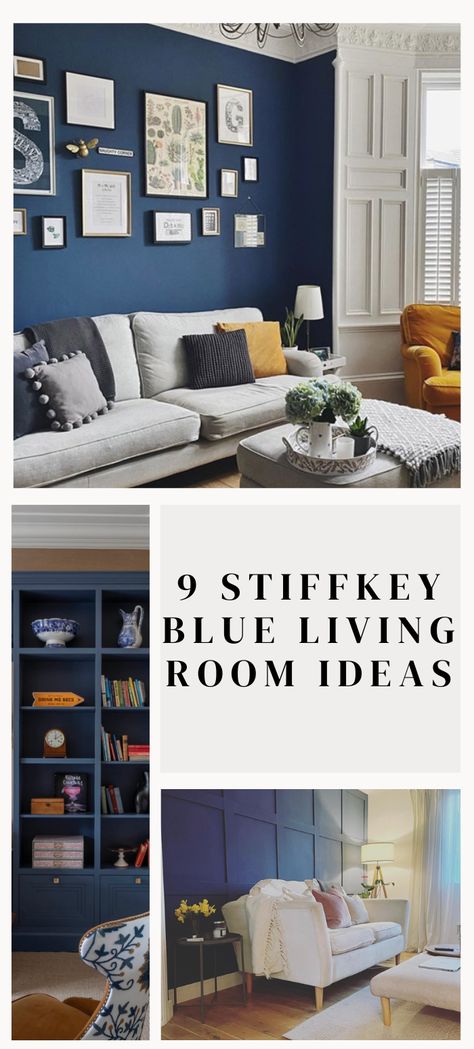 9 stiffkey blue living room ideas Stiff Key Blue Living Room, Dark Blue Paint For Living Room, Colour Walls Living Room, Farrow And Ball Living Room Blue, Navy Living Room Feature Wall, Colours That Go With Navy Blue Living Room, Deep Blue Walls Living Room, Blue Lounge Ideas Colour Schemes, Blue Colour Palette Living Room