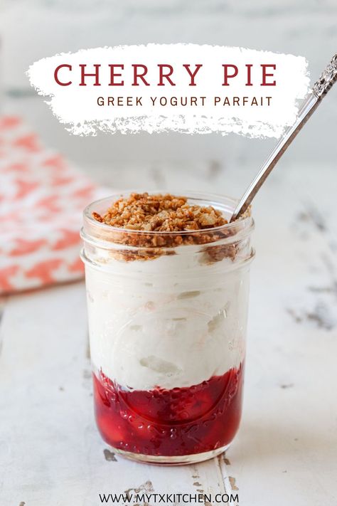 Breakfast Parfait Recipes, Breakfast Yogurt Parfait, Yogurt Parfait Recipe, Greek Yogurt Parfait, Sweet Breakfast Treats, Parfait Breakfast, Fruit Parfait, Canned Cherries, Yogurt Breakfast