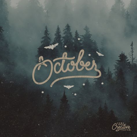 October hand lettering typography by Can2 Creative Company October Typography, Hand Lettering Typography, Lettering Typography, Creative Company, Hand Lettering, Typography, Neon Signs, Neon, Art