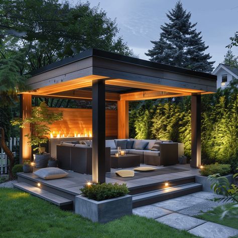 Backyard Gazebo Ideas: Enhancing Outdoor Living Spaces Backyard Exterior Design, Outdoor Pool Gazebo Ideas, Gazebo With Grill Ideas, Detached Deck Ideas Backyards, Modern Gazebo Ideas Backyard Outdoor, Small Backyard Bbq Area, Landscape Ideas For Small Backyard, Backyard Gazebo Outdoor Pavilion, Backyard Gazebo Decorating Ideas