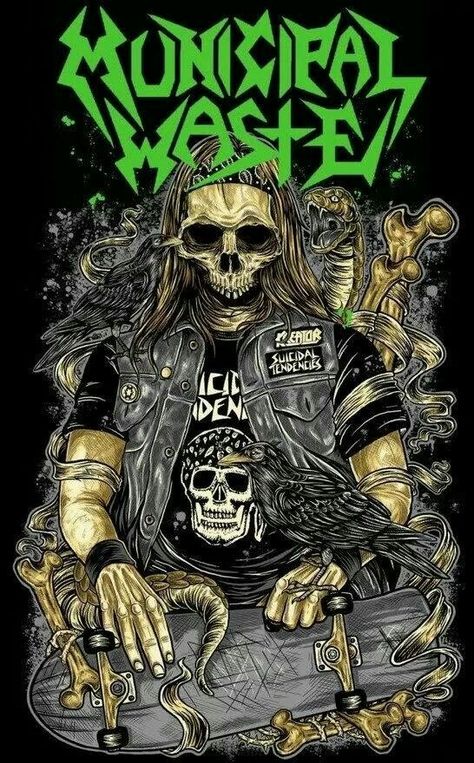 Municipal Waste background Municipal Waste, Arte Zombie, Metal Band Logos, Rock Poster Art, Groove Metal, Heavy Metal Art, Extreme Metal, Rock Artists, Metal Albums