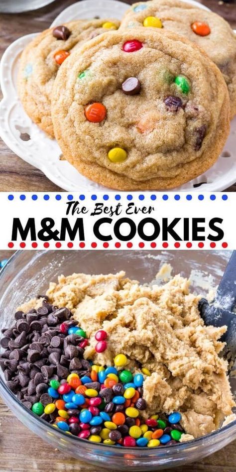 Mnm Cookies, M M Cookies, Chocolate Cookie Recipes, Cookies N Cream Cookies, Chip Cookie Recipe, Baking With Kids, Köstliche Desserts, Brownie Cookies, Easy Cookie Recipes