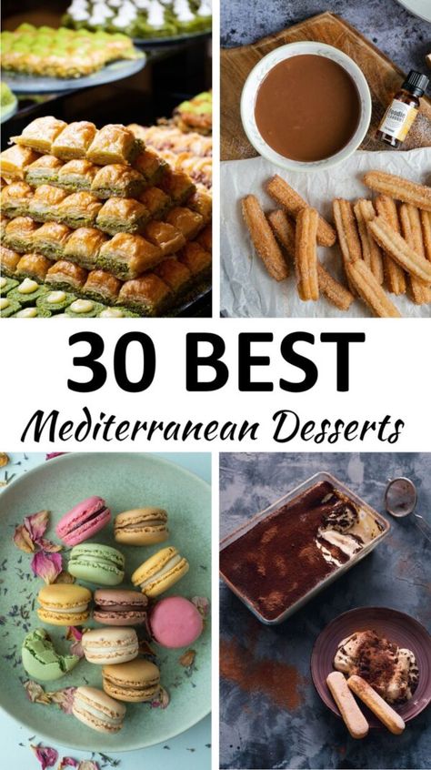 mediterranean desserts Mediterranean Dessert Recipes, Moroccan Desserts, Greek Baklava, Mediterranean Desserts, Peach Cookies, Famous Desserts, International Desserts, Barbeque Recipes, Diet Desserts