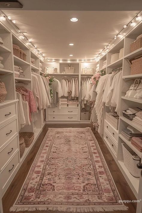 Cute Big Closet, Husband And Wife Walk In Closet, Expensive Closet Luxury, Inspired Closets Master Closet, Walk In Closet Ideas Girly, Big Organized Closet, Walk In Closet Preppy, Modern House Closet, Wardrobe Room Aesthetic