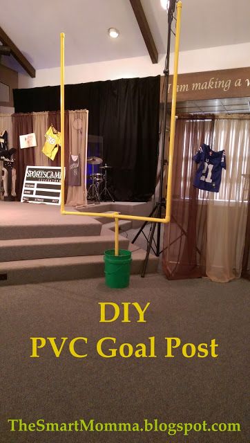 Pvc Football Goal Posts, Pvc Field Goal Post, Goal Posts Football, Football Floats Parade Ideas Easy, Pvc Goal Post Football, Homecoming Game Decorations, Diy Stadium Lights, Football Float Ideas, Diy Field Goal Post