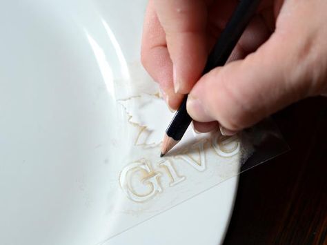 How to Make Hand-Painted Plates  Give inexpensive white dinner plates a high-end, custom look with a stenciled design and ceramic paint. Not only is this project great for the holidays, but also for weddings, anniversaries and birthdays. Monogram Plates, Giving Plate, Sharpie Crafts, Plates Diy, White Dinner Plates, Painted Plates, Hand Painted Plates, China Painting, Pottery Painting